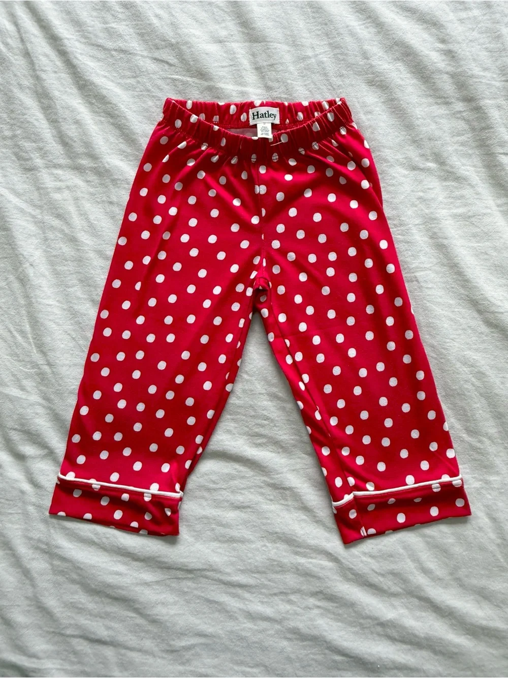 Hatley Red and White Polka Dot Button Down Relaxed Fit Pajamas set size 2